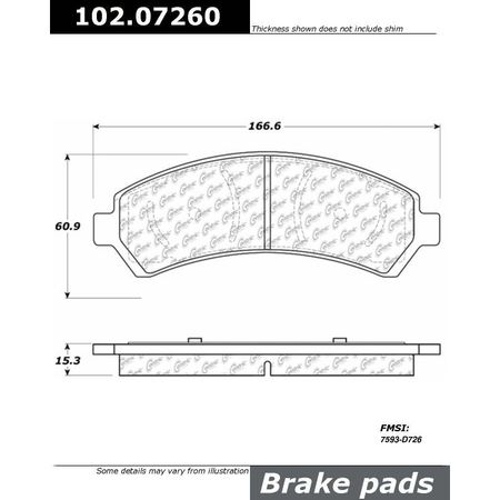 CENTRIC PARTS CTEK Brake Pads, 102.07260 102.07260